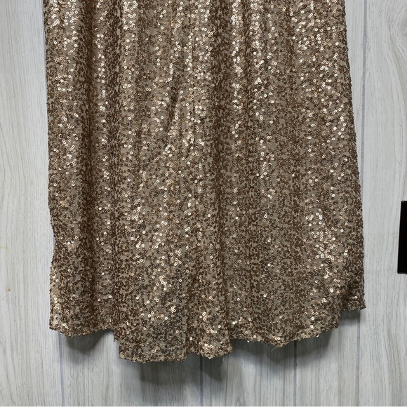 NEW Amsale Samantha Spaghetti Strap V Neck Sequin Gown BHLDN size 6 NWT - Picture 9 of 13